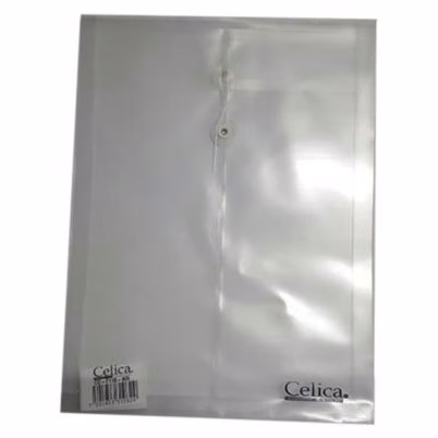 Sobre Porta Documentos Celica Co-F118-We Tamaño Carta Vertical Con Hilo Plástico Color Blanco Humo Transparente Paquete Con 12 Pieza(S)