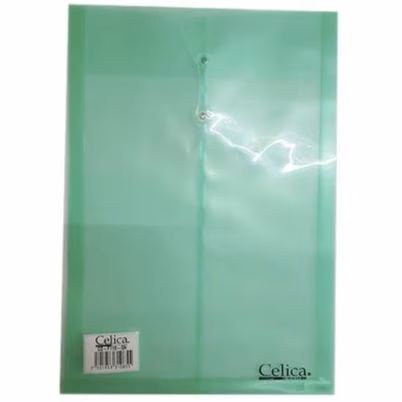 Sobre Porta Documentos Celica Co-F119-Gn Tamaño Oficio Vertical Con Hilo Plástico Color Verde Transparente Paquete Con 12 Pieza(S)