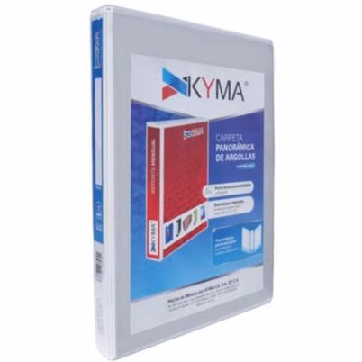 Carpeta Panorámica Kyma Oficio 1" con Argollas Tipo O - Vinilo Blanco