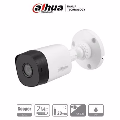 Cámara IP Bullet Dahua Cooper B1A21-28 en Color Negro con Resolución 2MP 1080p, Lente 2.8mm e Iluminación Infrarroja