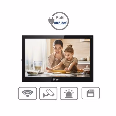 Monitor Para Videoportero Dahua Vth5341g-W (10") Lcd/Tft Resolución (1024 X 600) Poe Policarbonato Negro