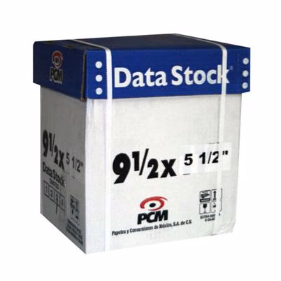 Papel Cortado PCM Data Stock Blanco de 9.5 x 5.5 Pulgadas, Paquete de 4 Resmas con 2000 Hojas Totales