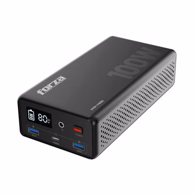 Central Eléctrica Portátil Forza Power Technologies Fpp-T100 Pantalla Lcd Capacidad De Salida De 100w 4 Puertos De Salida Tecnología Turbo Power Carga Rápida Color Negro