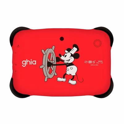 Tablet Ghia Kids Minecraft Gk333m25 (7") Panel Ips Procesador Allwinner-A333 4gb De Ram Almacenamiento Interno De 64gb Capacidad De La Batería De 2500 Mah Sistema Operativo Android 15 Color Rojo, Negro