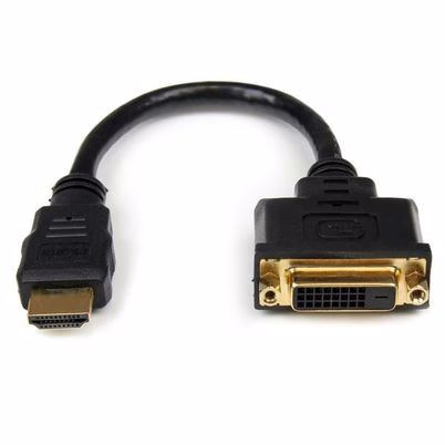 Adaptador de Video StarTech.com HDMI a DVI-D de 20cm en Color Negro con Resolución Máxima 1920x1200