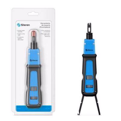 Herramienta De Impacto Steren Her-672 Perilla Con Dos Niveles Lo Con Espátula Y Gancho Laterales Color Azul, Negro