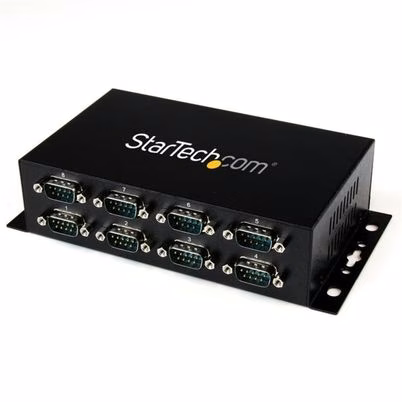 Startech.Com Adaptador Hub Concentrador Usb A 8 Puertos Serie Rs232 Industrial Montaje En Pared Riel Din
