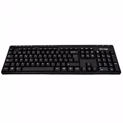Teclado Alámbrico Vorago KB-202 en Color Negro con 104 Teclas, Teclado Numérico y Teclas Multimedia para Oficina