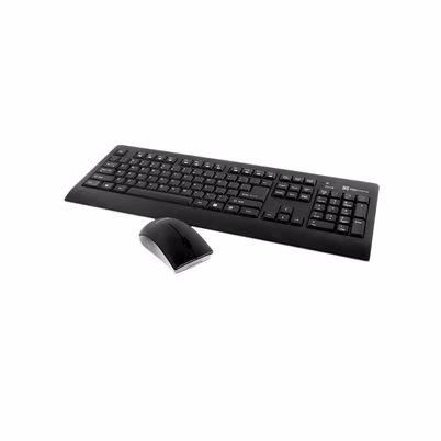 Teclado Inalámbrico Klip Xtreme KCK-265E QWERTY en Color Negro con Mouse Óptico 1600DPI Incluido