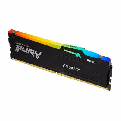 Memoria Kingston Fury Beast 16GB DDR5 6000MT/s CL30 con RGB y Soporte AMD EXPO