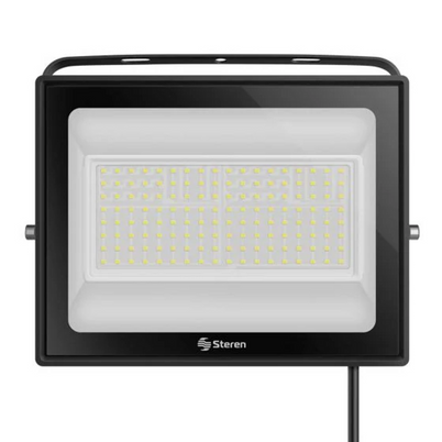 Reflector Led Para Intemperie Steren Lam-8100 Potencia Del Foco De 100w Intensidad De La Iluminación 12000 Lúmenes Color De Luz 6300k Material Metal, Cristal Templado Color Del Producto Negro