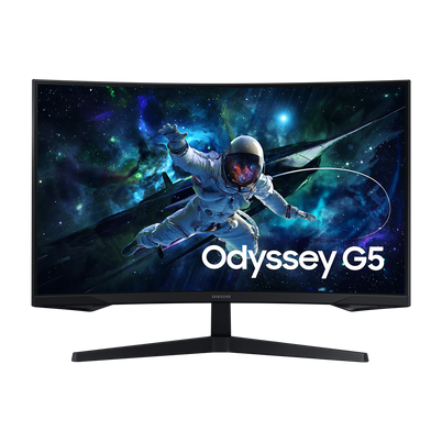 Monitor Curvo Samsung Odyssey G5 Ls32cg552elxzx (27") Panel Va Resolución (2560x1440) Pixeles Tiempo De Respuesta 1ms Interfaz Hdmi, Displayport Tipo De Hd Qhd Color Negro