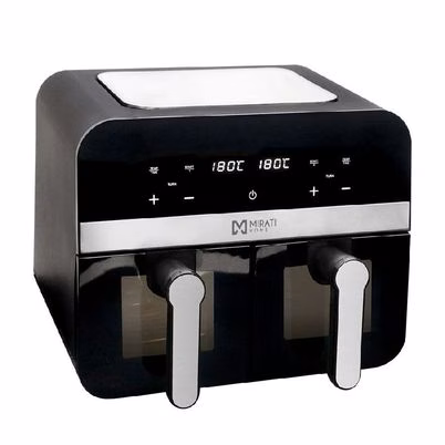 Freidora De Aire Mirati De 9 Litros Totales Cuanta Con 2 Cantastas De 4.5l Cada Una Con Ventana, Regulacion De Temperatura Individual 1700w, Temperatura De 80c-200c