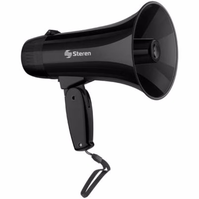 Mini Megáfono Steren Mg-240 Potencia De Salida 5 W Alimentación De 5 V Incorpora Función De Sirena Capacidad De La Batería 200 Mah Color Negro