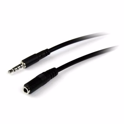 Startech.Com Cable De 2m De Extensión Alargador De Auriculares Headset Mini-Jack 3, 5mm 4 Pines Macho A Hembra