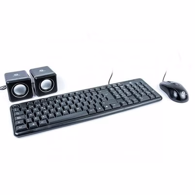 Kit Completo 3 en 1 Naceb NA-228: Teclado, Mouse y Bocinas Alámbricos USB
