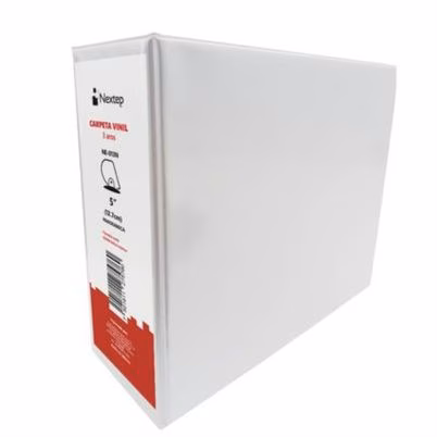 Registrador Nextep Ne-013n (5") Tamaño Carta Panorámica Con Herraje De Argolla En "D Con Capacidad De 850 Hojas Material Vinil Color Del Producto Blanco