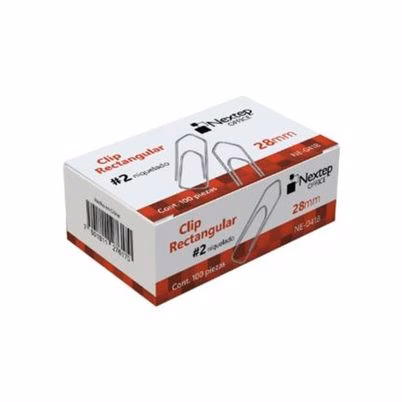 Clip Rectangular Nextep #2 Ne-041b 28 Mm 10 Paquetes Con 100 Clips Material Niquelado