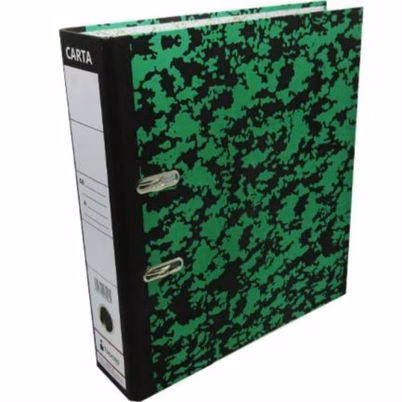 Registrador Nextep Ne-050 Tamaño Carta Con Broche Y Argolla Metálica Material De Elaboración Cartón Corrugado Color Del Producto Verde Marmoleado