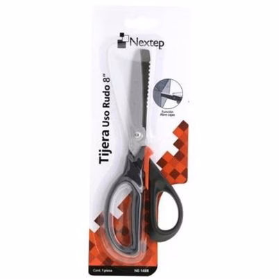 Tijera De Uso Rudo Nextep Ne-148r Paquete Con 8 Piezas Blíster Individual Material Acero Inoxidable Color Negro, Rojo