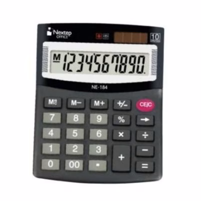 Calculadora Nextep Ne-184 Básica 10 Digitos 1 Linea Negro