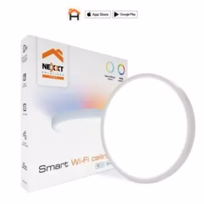 Luz Led Inteligente Nexxt Solutions Nhb-C810 (12") Conectividad Inalámbrica Luminosidad 2250 Lúmene(S) 2.4ghz Voltaje 110vac Iluminación Rgb Color Blanco
