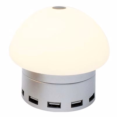 Luminario Para Escritorio Necnon Nl-1 Potencia Máxima 30w 6 Puertos Usb 2.0 Luz Regulable Funciones De Protección Color Del Producto Plata