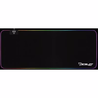 Mousepad Ocelot Gaming Ompxl01 Monocromo Silicona, Sintético Led Negro