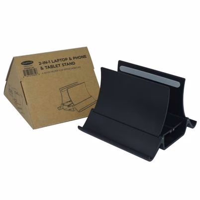 Soporte Vertical Para Laptop Y Celular Ovaltech Ovdesk-Lap Color Del Producto Negro
