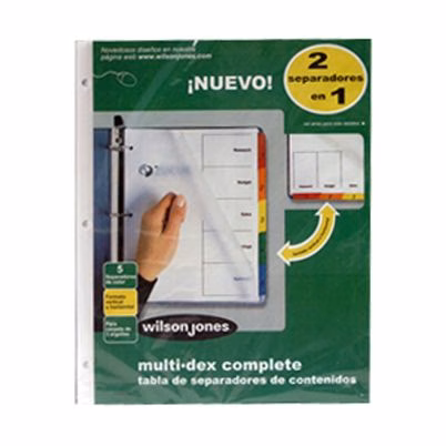 Separador Acco 442 Multidex Basic Tamaño Carta 5 Divisione(S) Plástico Blanco Con Cejas Transparentes Paquete Con 24 Pieza(S)