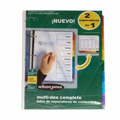 Separador Acco 443 Multidex Basic Tamaño Carta 8 Divisione(S) Plástico Blanco Con Cejas Transparentes Paquete Con 24 Pieza(S)