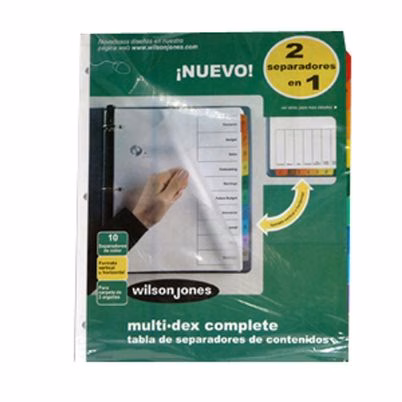 Separador Acco 444 Multidex Basic Tamaño Carta 810 Divisione(S) Plástico Blanco Con Cejas Transparentes Paquete Con 24 Pieza(S)