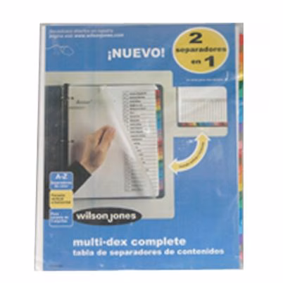 Separadores De Hojas Alfabético Acco 448 Multidex Basic A-Z Divisiones(S) Plastico Blanco Con Cejas De Colores Surtido(S)