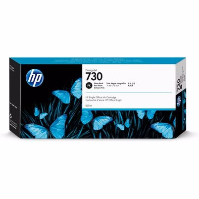 Cartucho de Tinta HP DesignJet 730 Negro Fotográfico de 300ml con Tecnología de Inyección Térmica para Impresoras Profesionales