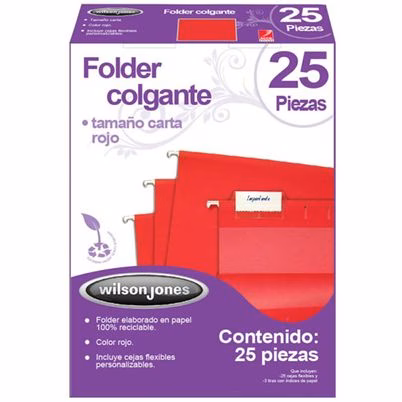 Carpeta Acco P3639 Panorámica Papel Cartón Rojo 25 Pieza(S)