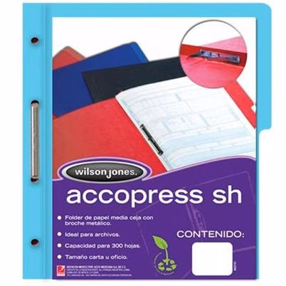 Carpeta Acco P4553 Panorámica Carta Papel Broche 300 Hoja(S) Azul Claro 10 Pieza(S)