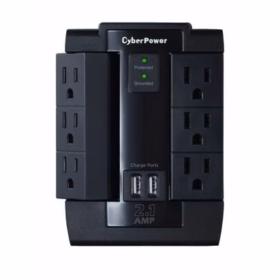 Cyberpower P600wsurc1 Limitador De Tensión Negro 6 Salidas Ac 125 V