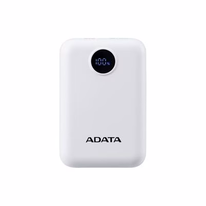 Power Bank Portátil Adata PC10022-12WH Blanco con 10000mAh, Carga Rápida Power Delivery y Doble Puerto USB