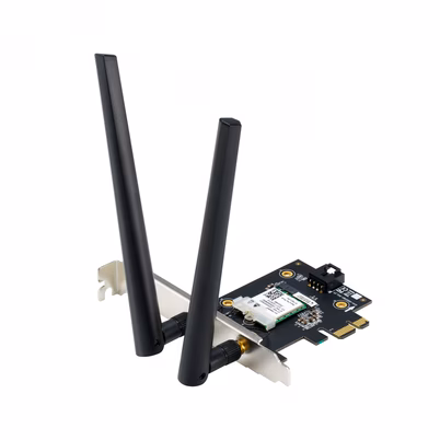 Tarjeta De Red Asus Pce-Ax1800 Interfaz Pci Express Conectividad Inalámbrica Transferencia De Datos Máximo De 1775 Mbit/S 2 Antenas Externas Color Negro