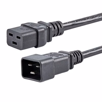 Startech.Com Cable De 1, 8m De Extensión De Alimentación, Cable De Extensión Iec 320 C19 A Iec 320 C20 Negro, 15a 250v, 14awg, Cable Alargador De Corriente De Servicio Pesado, Ul