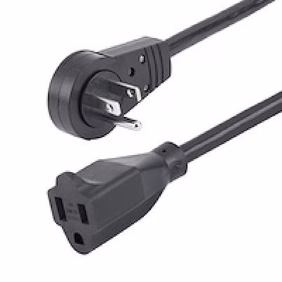 Cable de Transmisión StarTech NEMA 5-15P a 5-15R 3 Metros 90° Negro