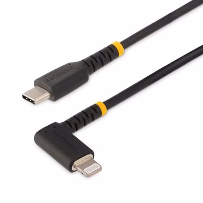 Startech.Com Cable De 1m Usb-C A Lightning - Cable Usb 2.0 A Lightning Acodado - Cable Usb Tipo C A Lightning - Cable De Carga - Cable Lightning Con Certificación Mfi Para Iphone