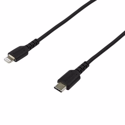 Startech.Com Cable Resistente Usb-C A Lightning De 2 M Negro - Cable De Sincronización Y Carga Usb Tipo C A Lightning Con Fibra De Aramida Resistente - Certificado Mfi De Apple - Para Ipad/Iphone 12
