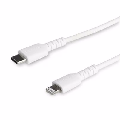 Startech.Com Cable Resistente Usb-C A Lightning De 2 M Blanco - Cable De Sincronización Y Carga Usb Tipo C A Lightning Con Fibra De Aramida Resistente - Certificado Mfi De Apple - Para Ipad/Iphone 12