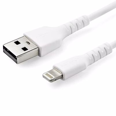 Startech.Com Cable Resistente Usb-A A Lightning De 2 M Blanco - Cable De Alimentación Y Sincronización Usb Tipo A A Lightning Con Fibra De Aramida Robusta - Con Certificación Mfi De Apple - Ipad/Iphone 12