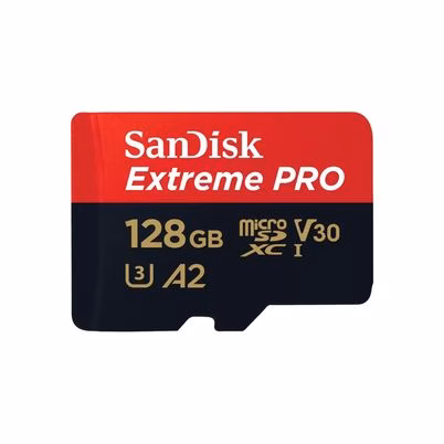 Memoria Flash Sandisk Extreme Pro Microsdxc 128gb (U3) Uhs-I Clase 10 Con Adaptador Rojo, Negro