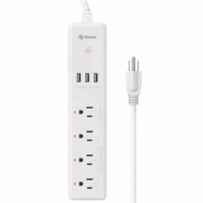 Barra Multicontacto Steren Vica Shome-300 Potencia 1000w Corriente 10 A 4 Contactos Ac Nema 5–15r Longitud 1, 8 M Color Blanco