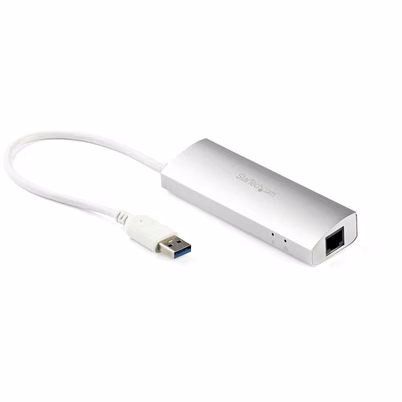 Startech.Com Hub Ladrón Usb 3.0 De 3 Puertos Con Adaptador De Red Ethernet Gigabit - Hub Concentrador Usb-A - Alimentado Por El Bus - 5gbps - Hub Usb Portátil - Carcasa Resistente