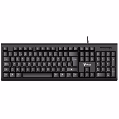 Kit Completo Teclado y Ratón Stylos STPKTM4B Alámbrico USB - Español