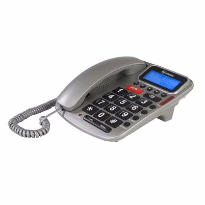 Teléfono Alámbrico Steren Tel-235 Led Identificador De Llamadas Plata